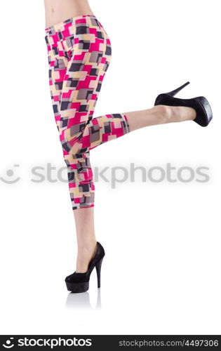 Woman legs isolated on the white background