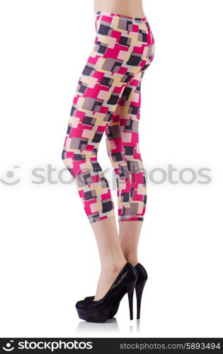 Woman legs isolated on the white background