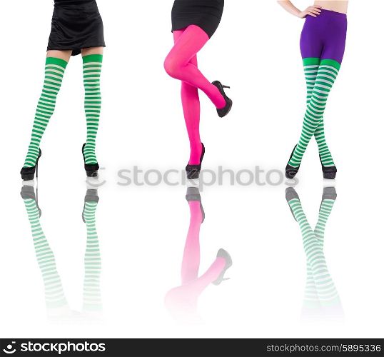 Woman legs isolated on the white background