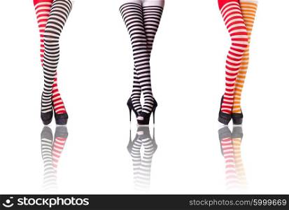 Woman legs isolated on the white background