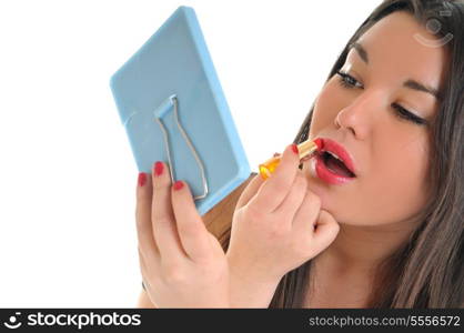 woman lipstick makeup face beauty fashion treatment
