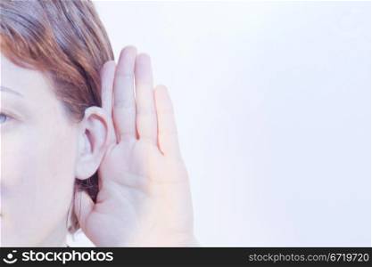 woman listening gossip