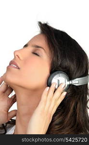 Woman listening to music