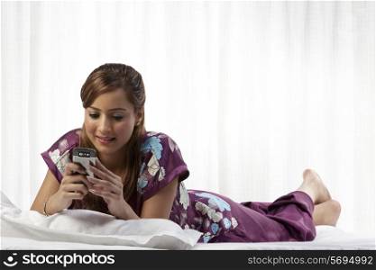 Woman looking at her cell phone
