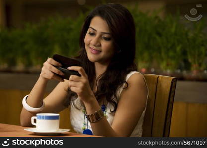 Woman looking at her mobile