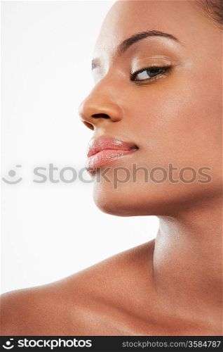 Woman Looking from Corner of Eye
