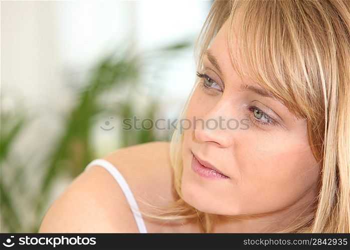Woman looking sideways