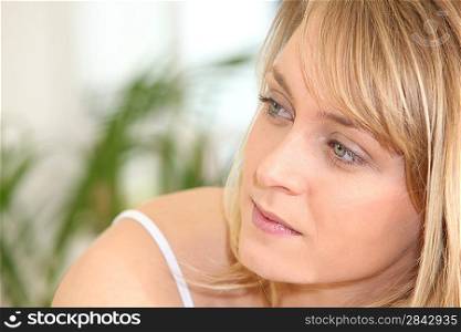 Woman looking sideways