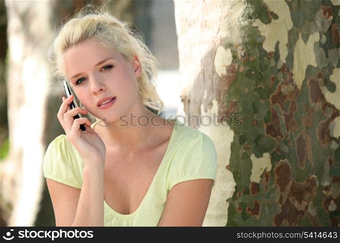 woman making a call