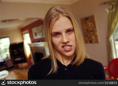 Woman Making an Angry Face
