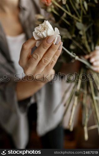 woman making beautiful floral arrangement 5