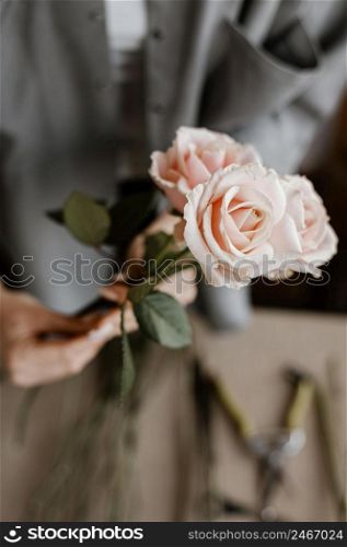 woman making beautiful floral bouquet 6