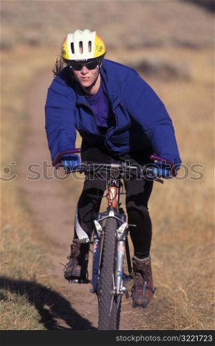 Woman Mountain Biking