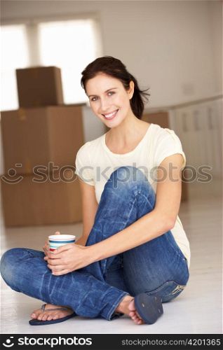 Woman moving into new home