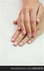 woman nails closeup. care for sensuality woman nails