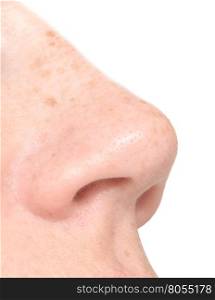 woman nose isolated on white background
