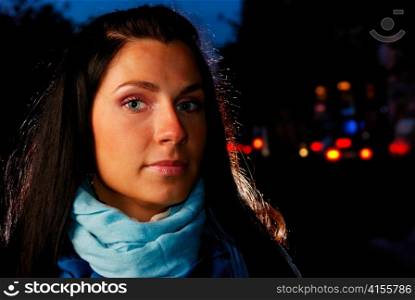 woman on a night street