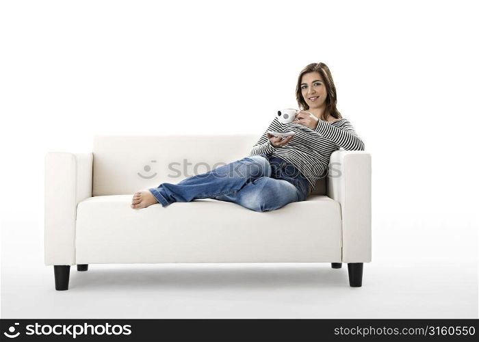 Woman on a sofa