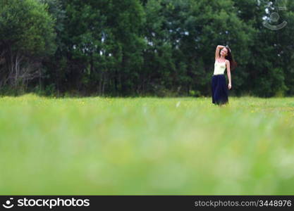 woman on green grass field