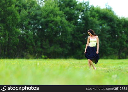 woman on green grass field