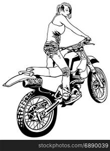 Woman on Off-road Motorcycle