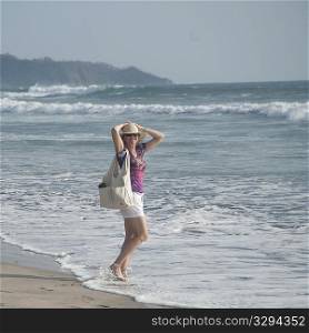 Woman on the Seashore in Costa Rica