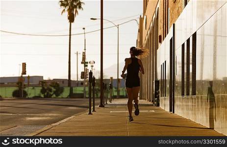 Woman out for a morning run