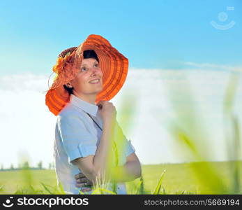 Woman outdoors in summer time