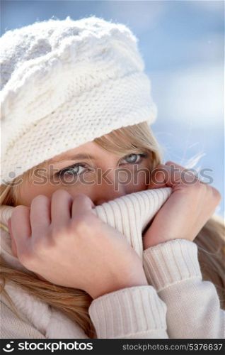 Woman outdoors wearing winter clothing
