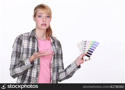 Woman overwhelmed by choice