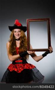 Woman pirate with picture frame