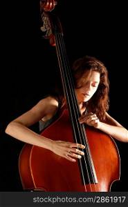 Woman Playing Double Bass