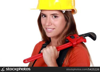 Woman plumber