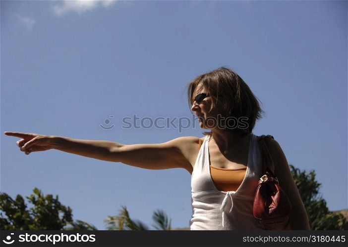 Woman pointing