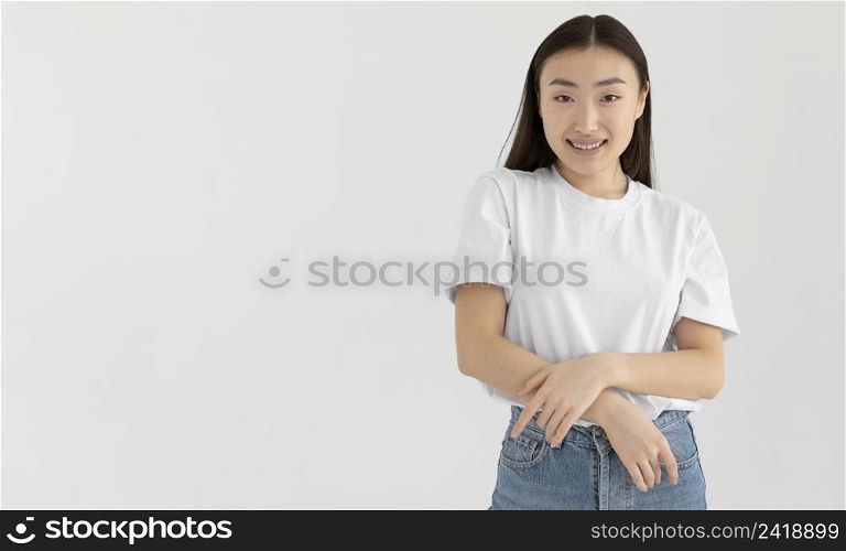 woman posing with copy space