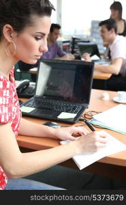 Woman preparing an essay