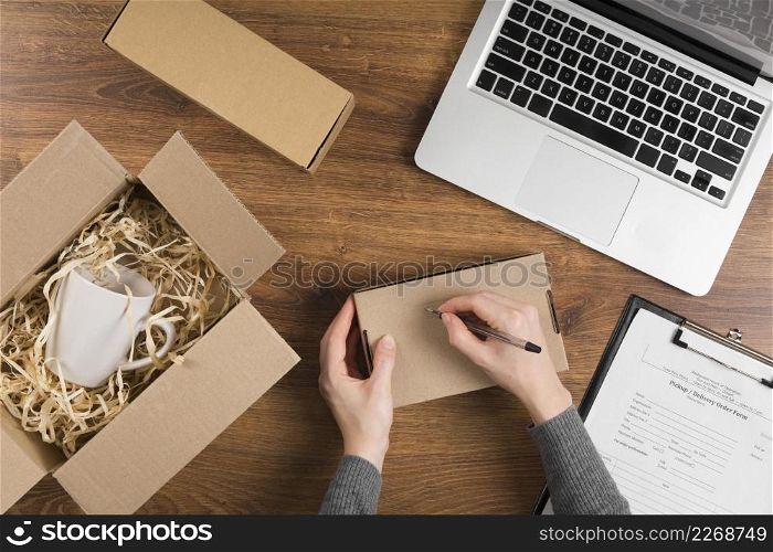 woman preparing cyber monday box