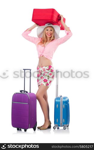 Woman preparing for travel on summer vacation