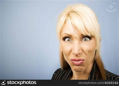 Woman pulling a funny face
