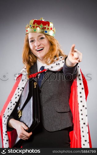 Woman queen businesswoman in funny concept