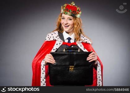 Woman queen businesswoman in funny concept