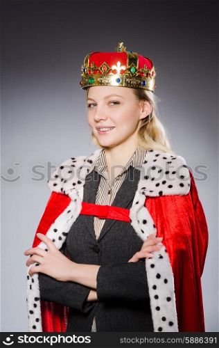 Woman queen businesswoman in funny concept