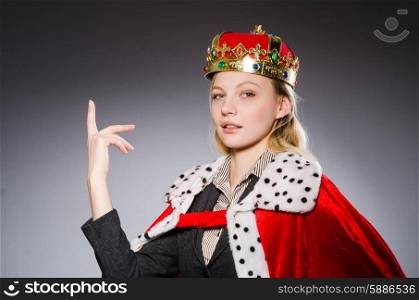 Woman queen businesswoman in funny concept