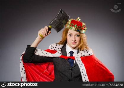 Woman queen businesswoman with axe