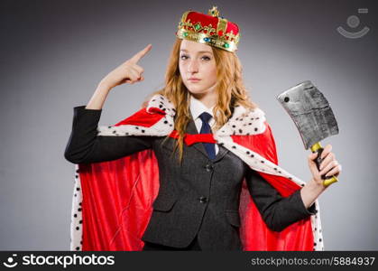 Woman queen businesswoman with axe