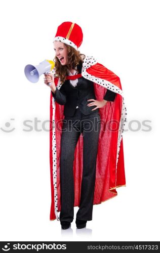 Woman queen in funny concept