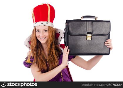 Woman queen isolated on the white background