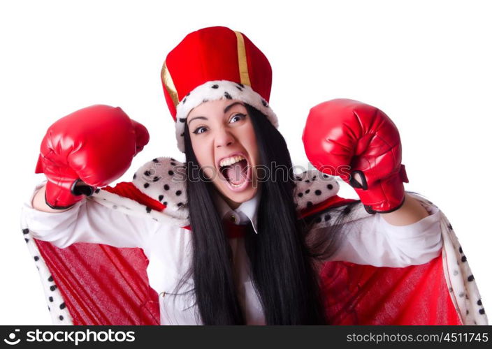 Woman queen with boxing gloves