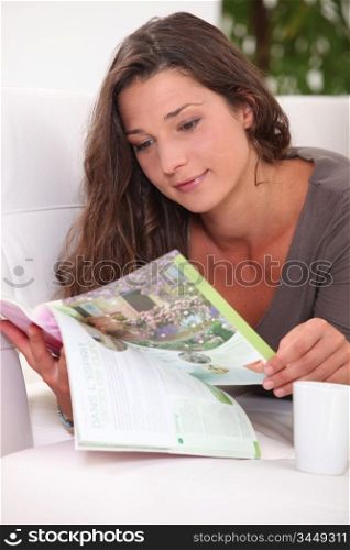 Woman reading on a couch