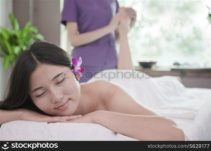 Woman Receiving Foot Massage